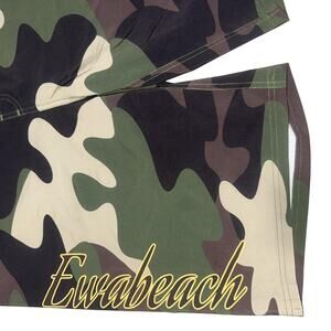 RASTAHEADQUARTERS CAMO BOARD SHORTS MENS 38 GREEN YELLOW SURF SWIM TRUNKS